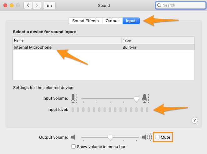 mac audio settings