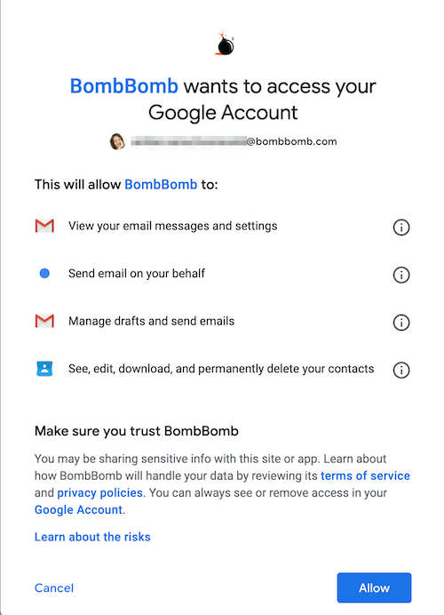 video email for gmail vs bombbomb