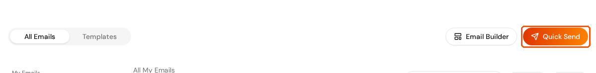 The Quick Send button next to Email Builder on the Email page