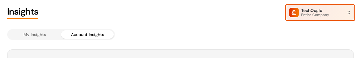 The company selector on the Account Insights tab, showing Entire Company